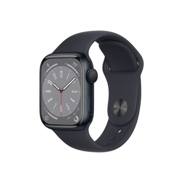 Apple Watch Series 8 GPS 41mm Éjfekete Aluminium tok Éjfekete sportszíjjal