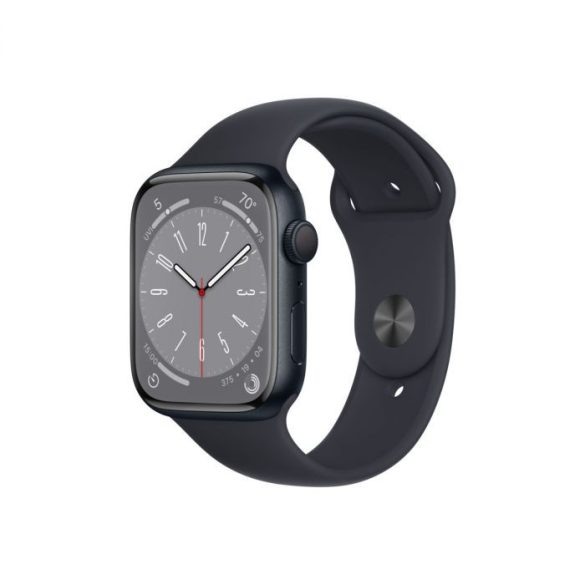 Apple Watch Series 8 GPS 45mm Éjfekete Aluminium tok Éjfekete sportszíjjal